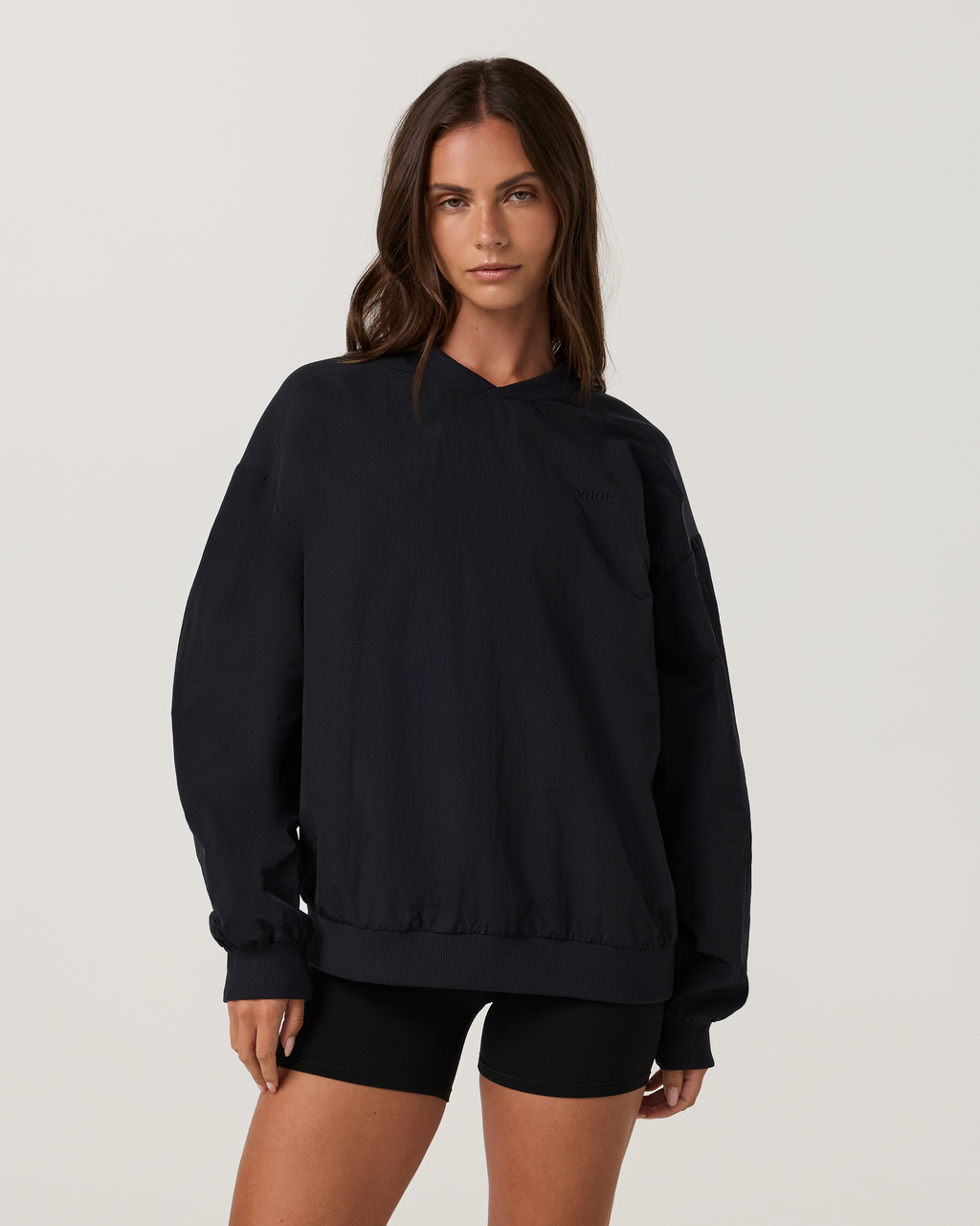 Retrograde Woven Crewneck | Black