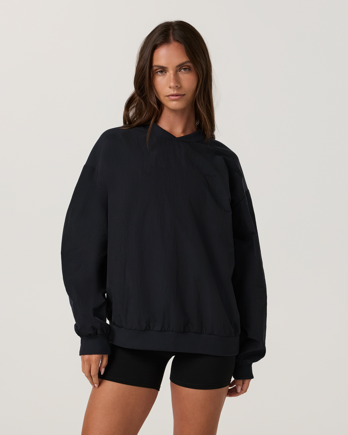 Retrograde Woven Crewneck | Black