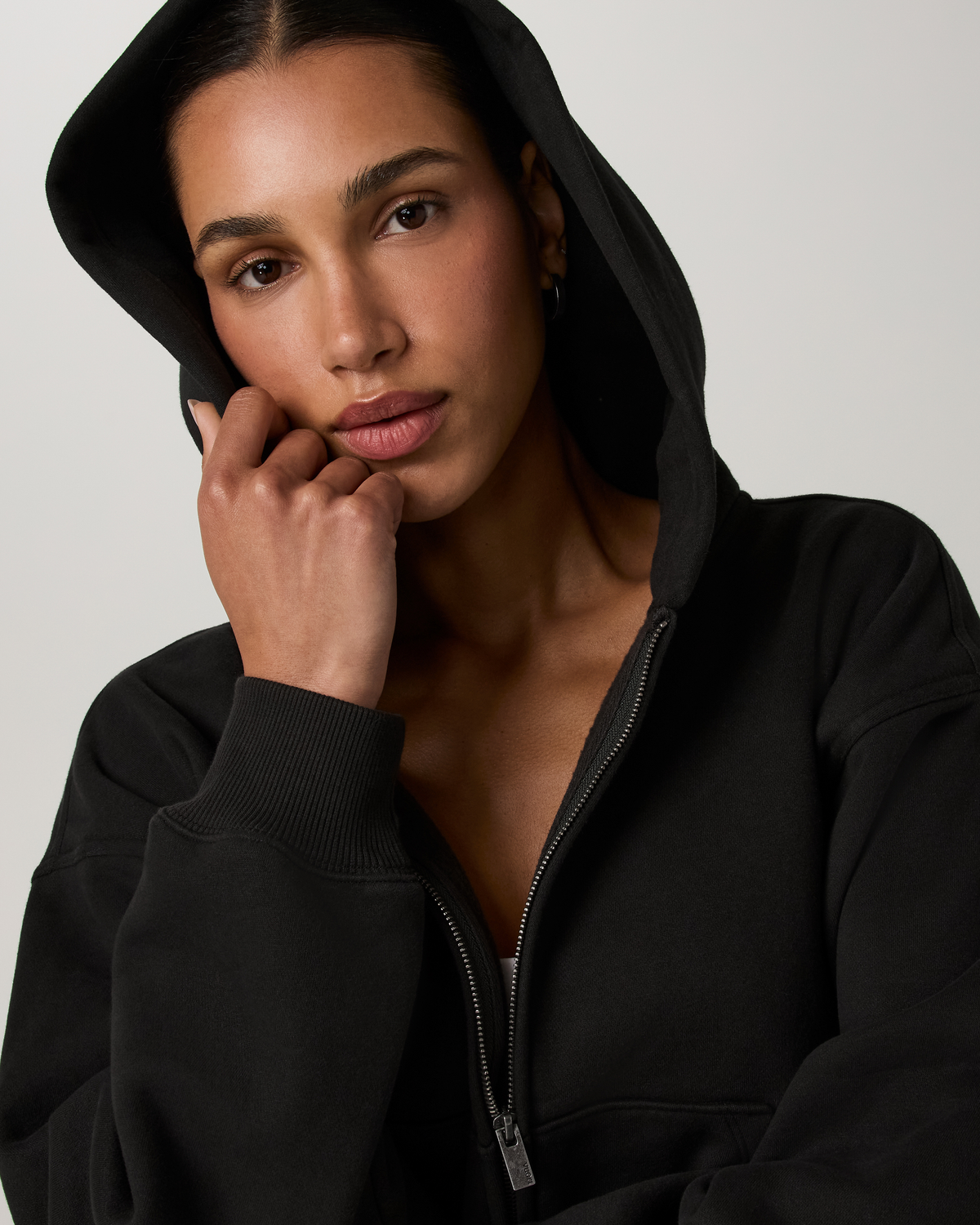 Restore Essential Full Zip Hoodie | Washed Black