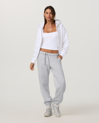 Restore Essential Full Zip Hoodie | White