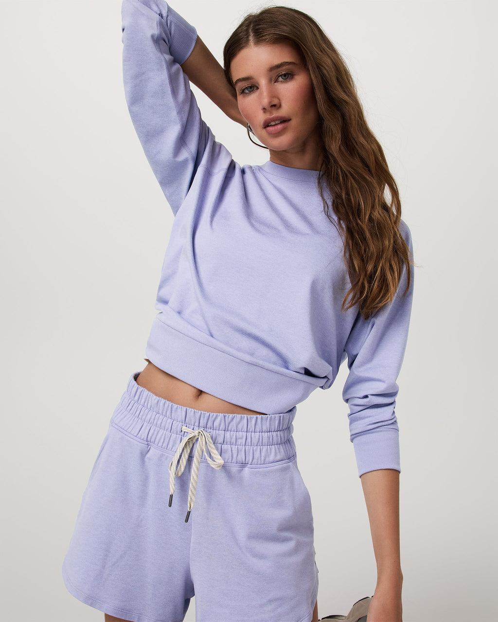 Long Sleeve Halo Crew | Lavender Mist Heather