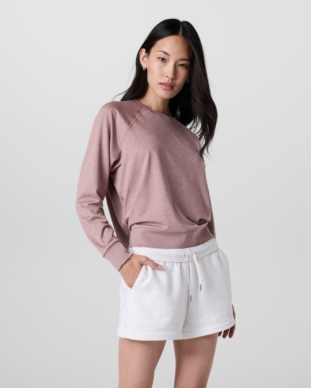 Long Sleeve Halo Crew | Zion Rose Heather
