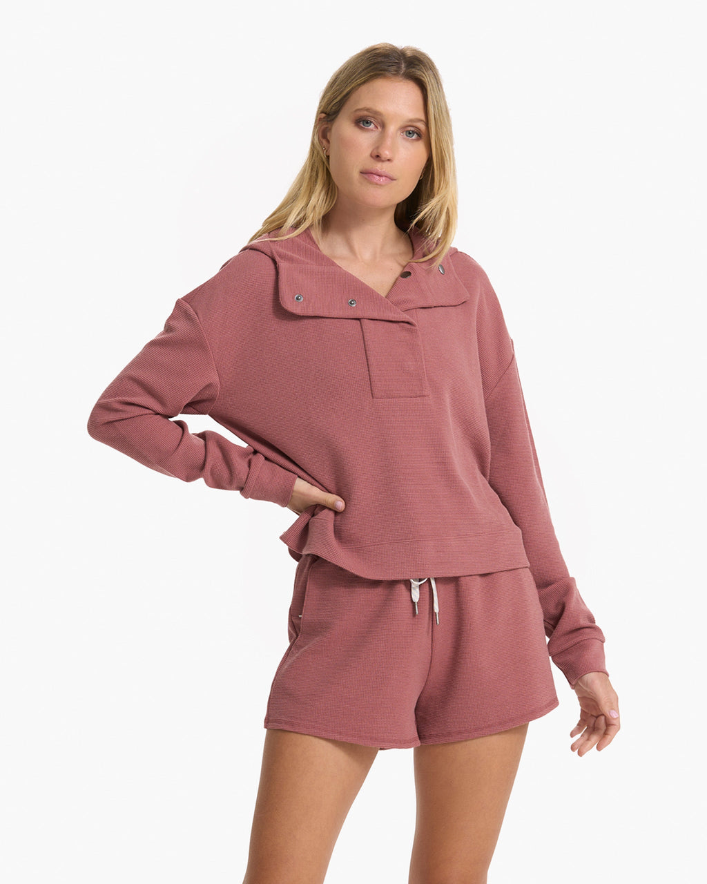 Bayview Thermal Hoodie | Rosewood