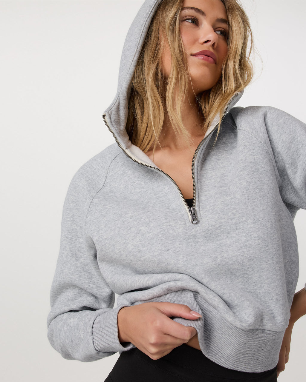 Restore Half Zip Hoodie | Light Heather Grey