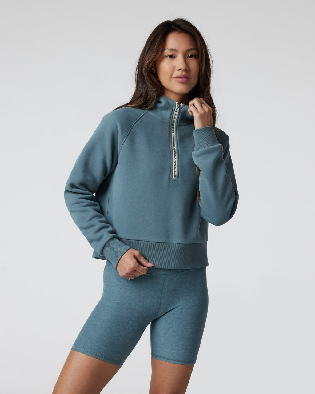 Restore Half Zip Hoodie | Smoke Blue