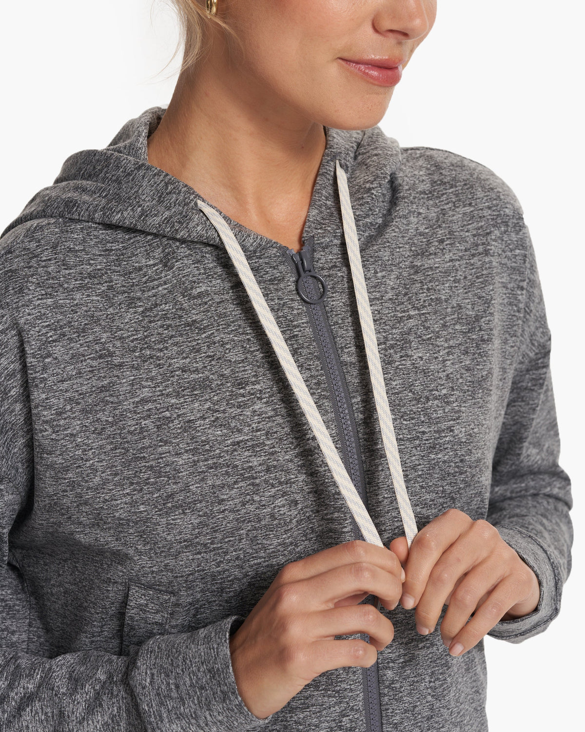 Granite Cropped Hoodie | Heather Grey