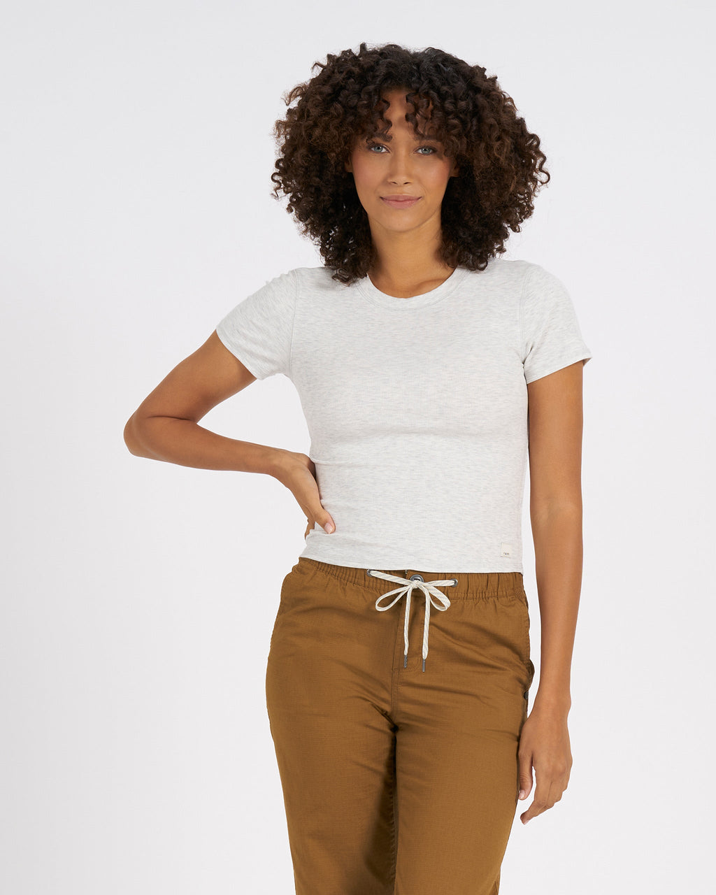 Pose Fitted Tee | White Heather