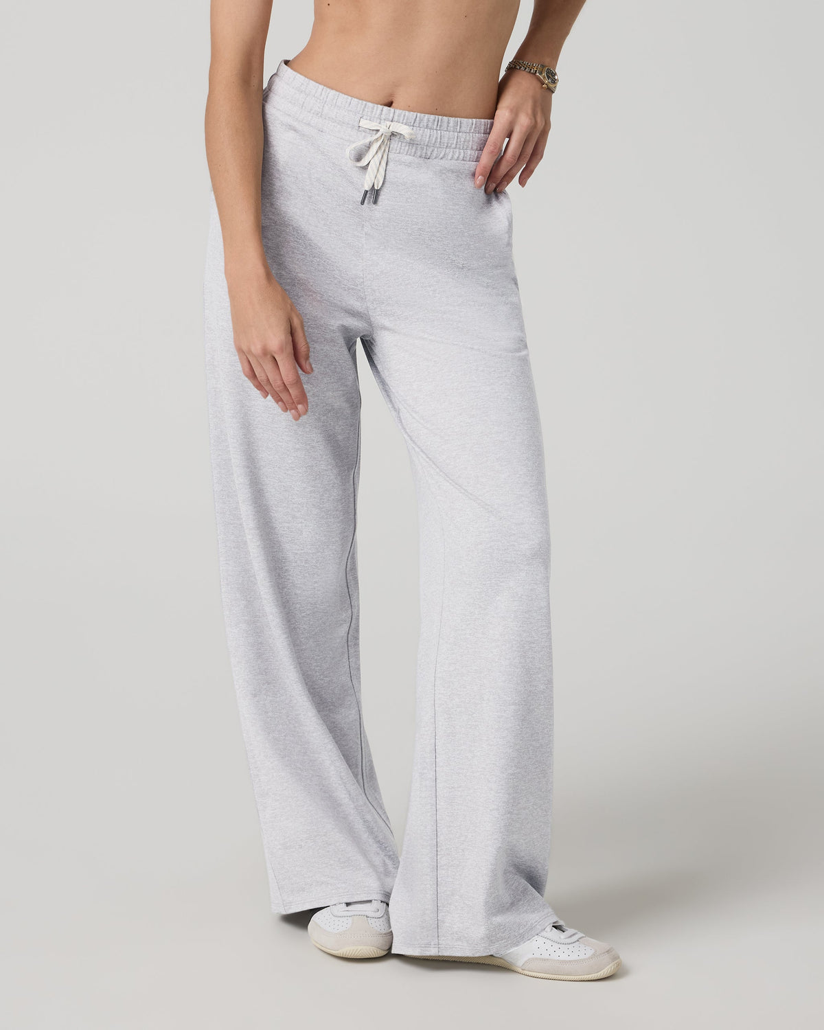 Halo Essential Wideleg Pant - Short | Pale Grey Heather
