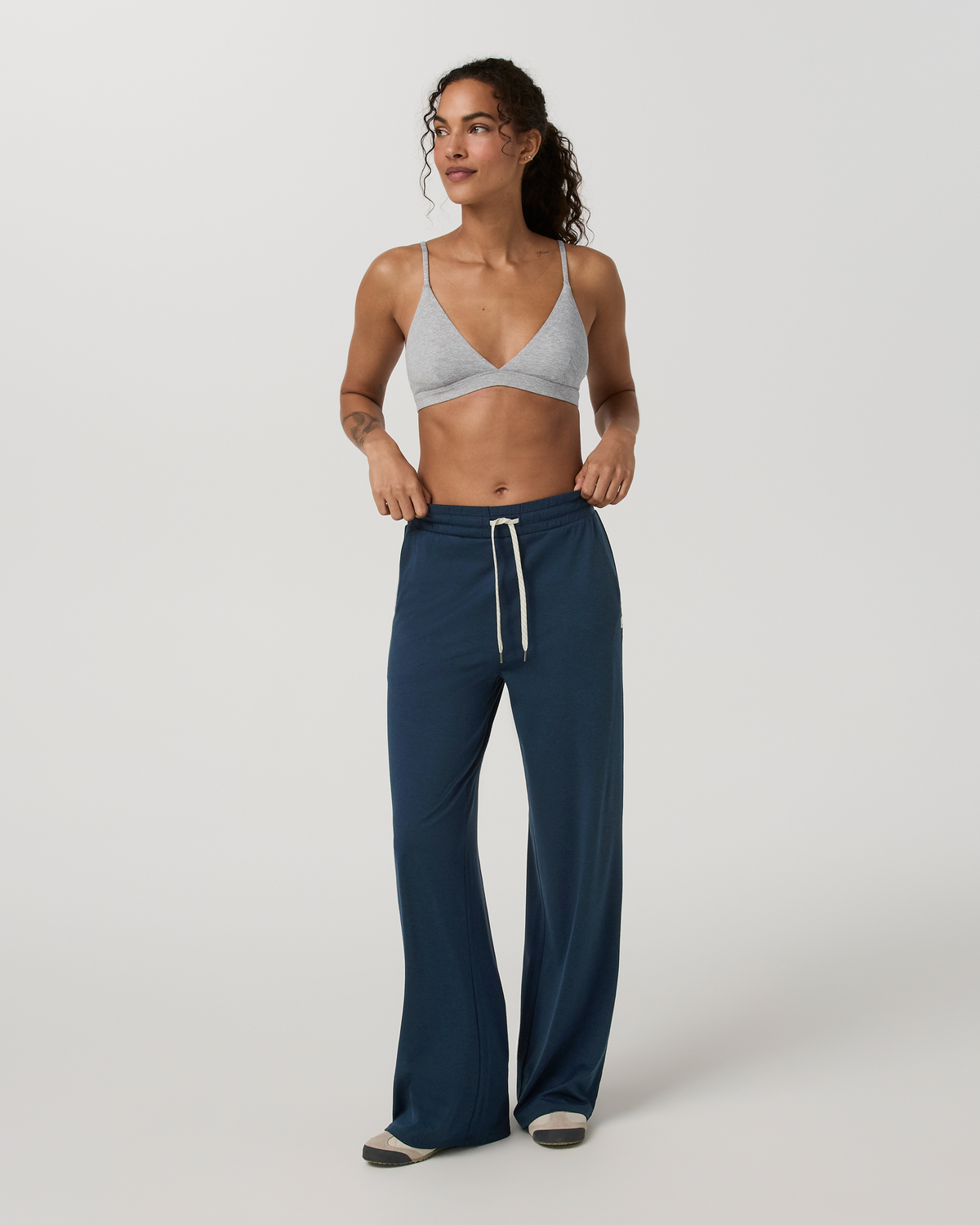 Halo Essential Wideleg Pant - Short | Blue Coast Heather
