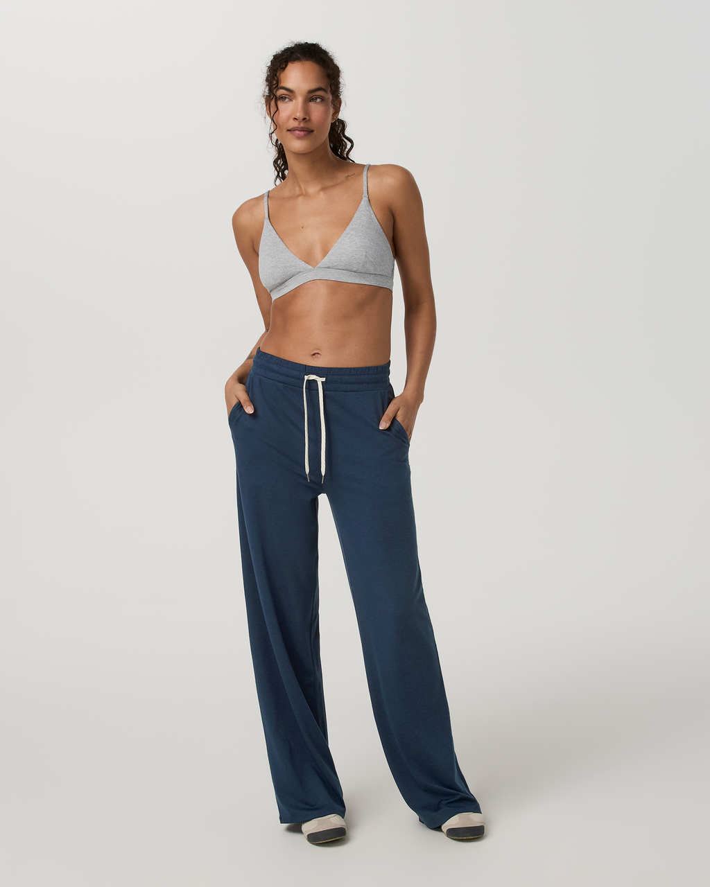 Halo Essential Wideleg Pant - Long | Blue Coast Heather