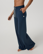 Halo Essential Wideleg Pant - Long | Blue Coast Heather