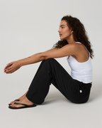 Halo Essential Wideleg Pant - Short | Black Heather