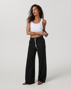 Halo Essential Wideleg Pant - Long | Black Heather