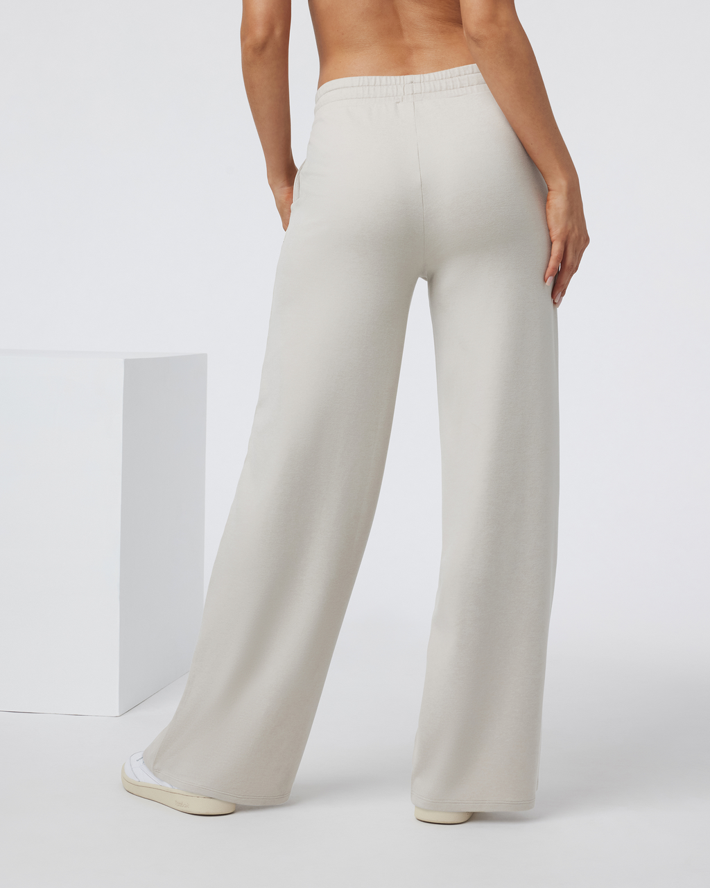 Halo Essential Wideleg Pant - Long | Ecru Heather