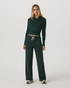 Halo Essential Wideleg Pant - Short | Evergreen Heather