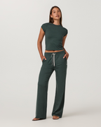 Halo Essential Wideleg Pant | Hemlock Heather
