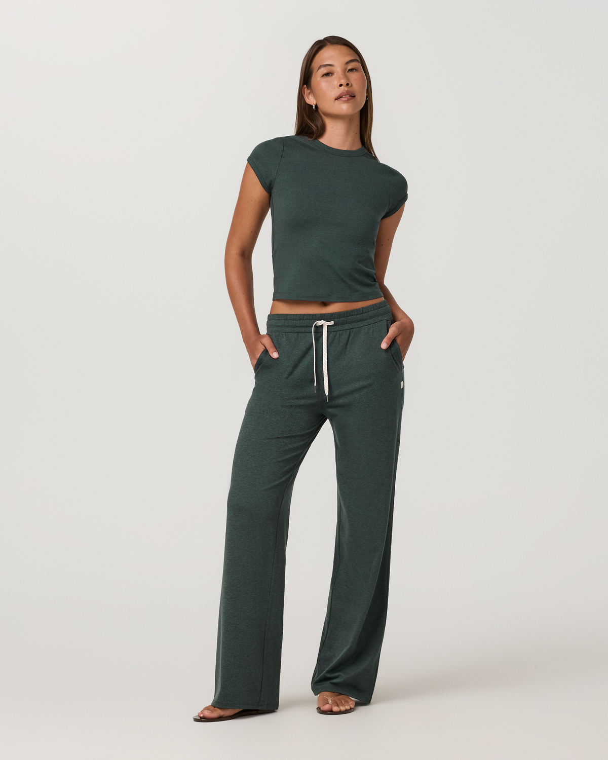 Halo Essential Wideleg Pant | Hemlock Heather