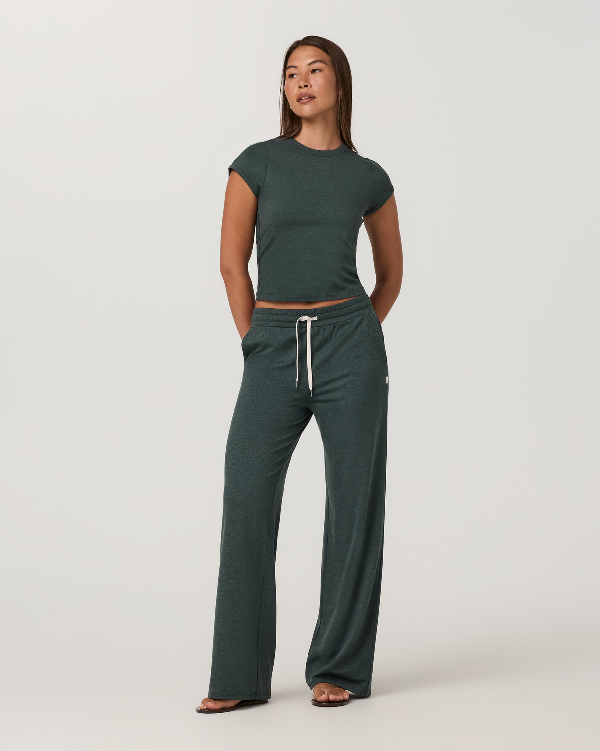 Halo Essential Wideleg Pant | Hemlock Heather