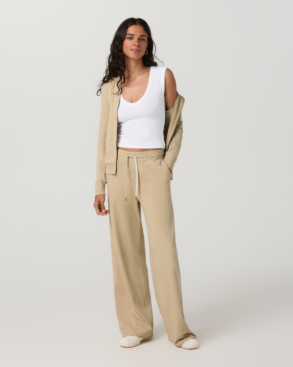Halo Essential Wideleg Pant | Khaki Heather