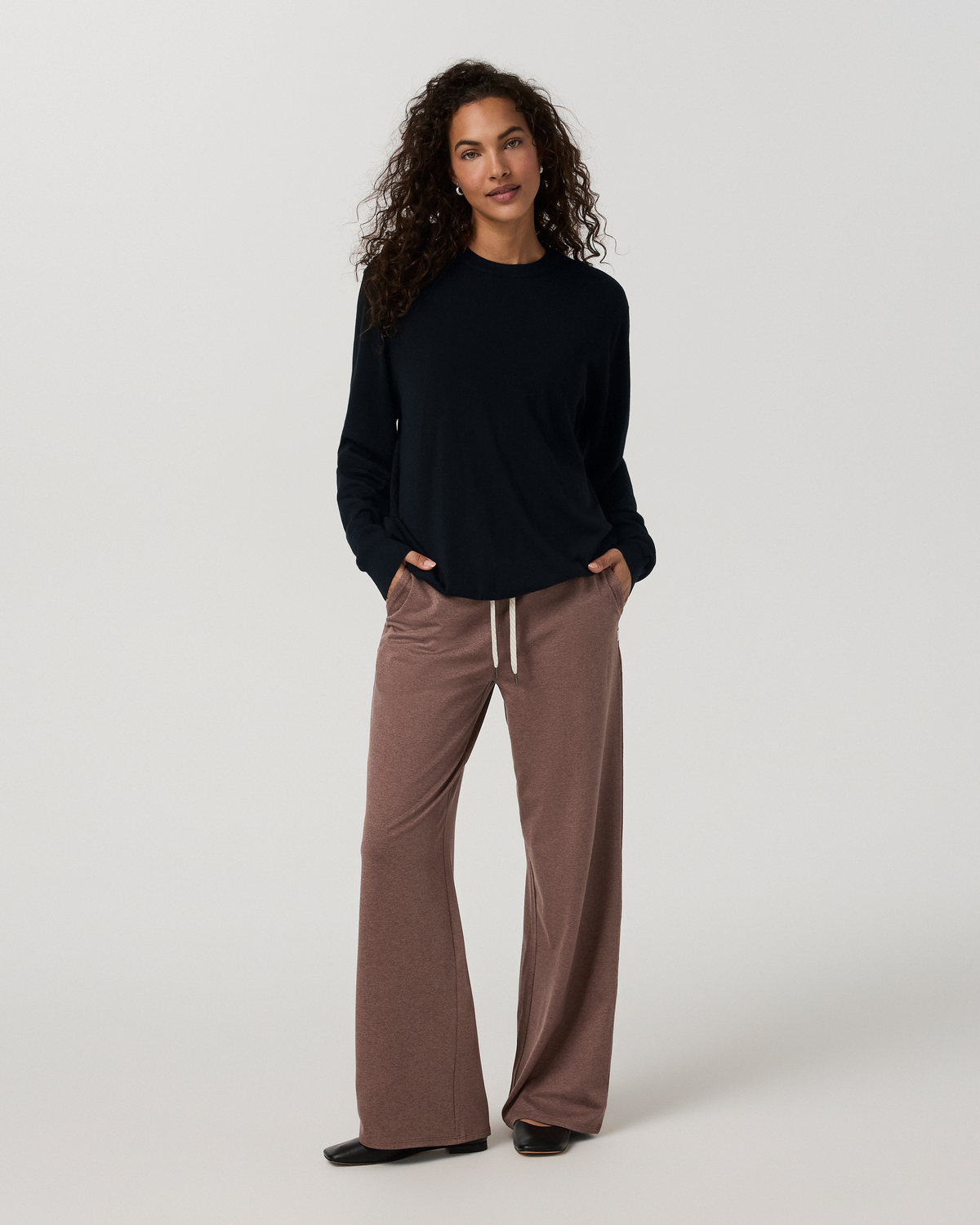 Halo Essential Wideleg Pant - Short | Sable Heather