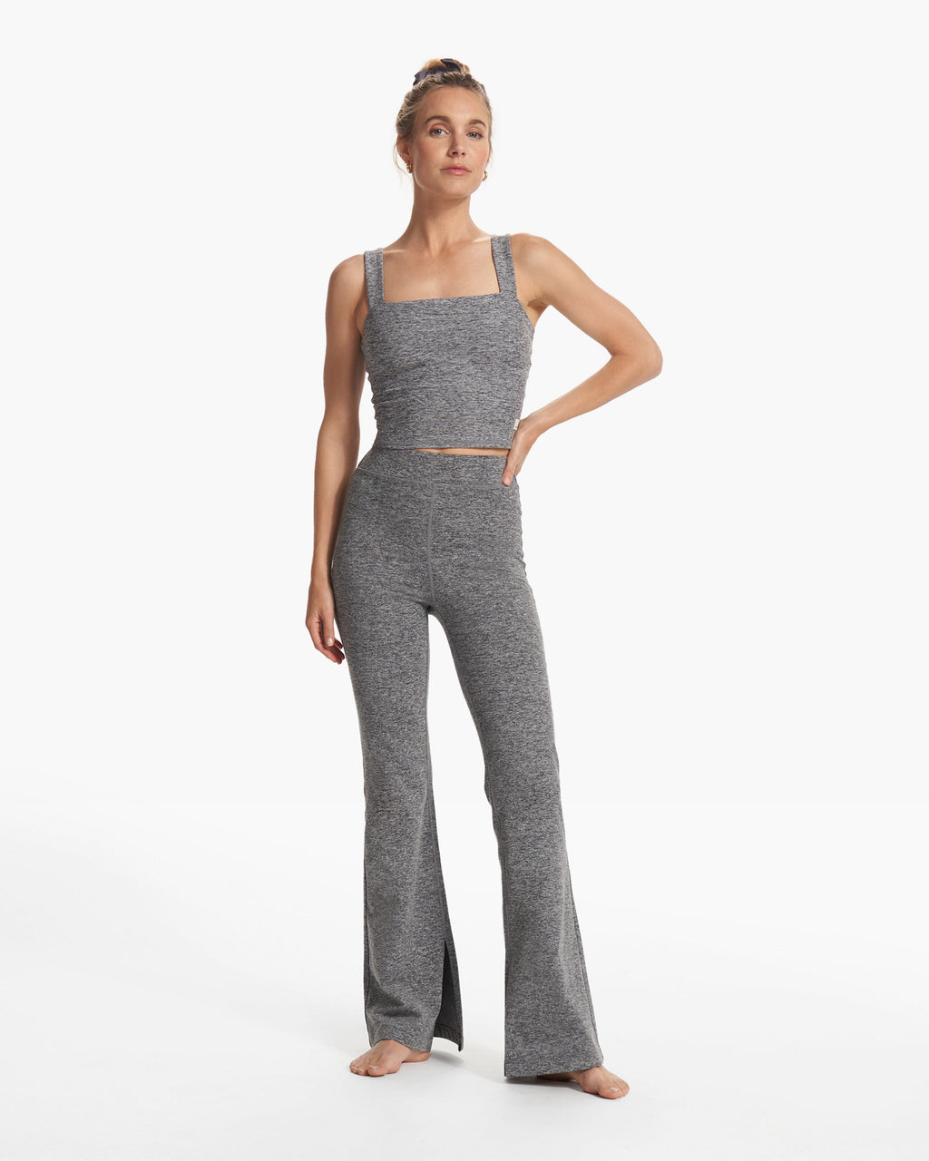Granite High Waist Flare | Heather Grey