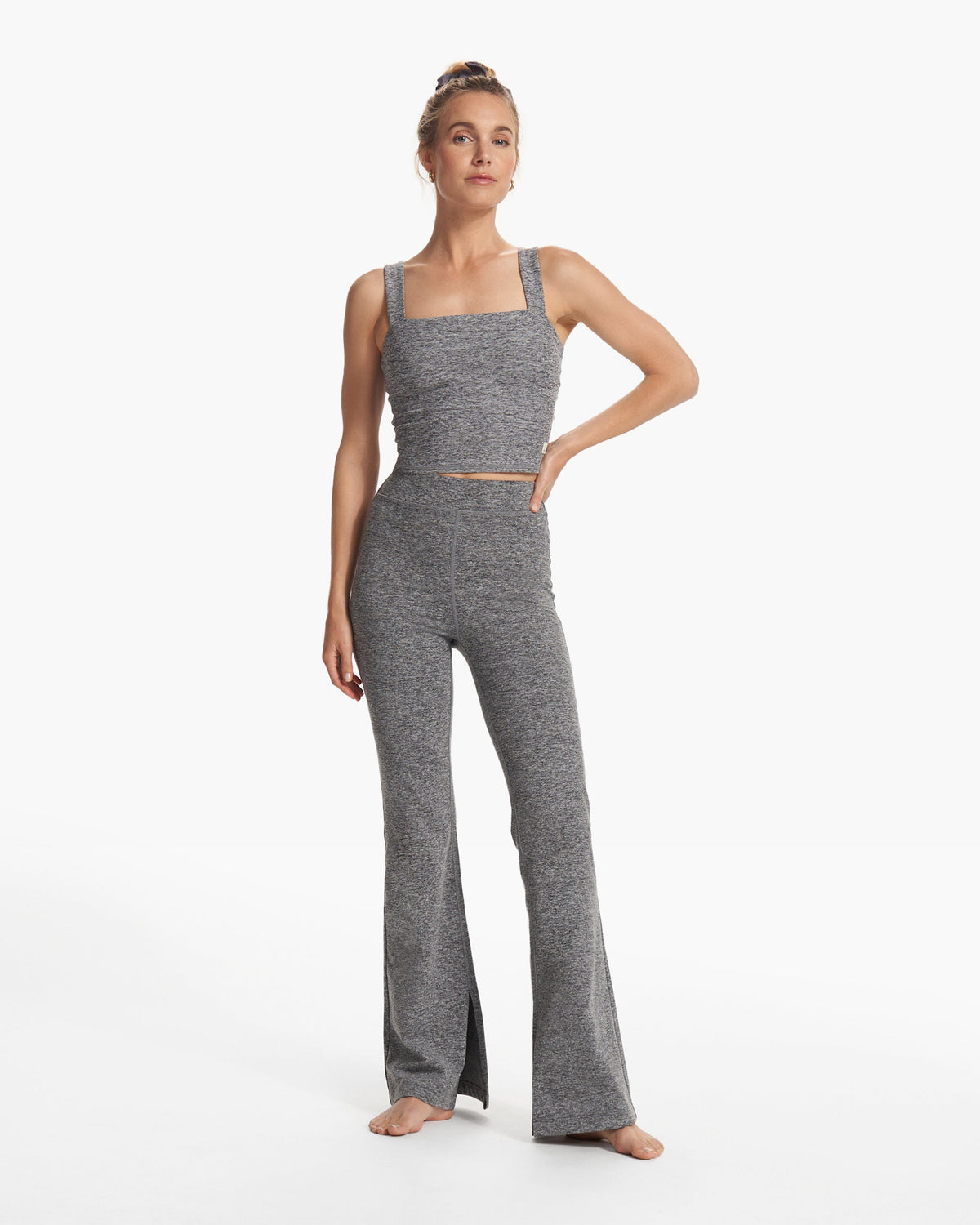 Granite High Waist Flare | Heather Grey