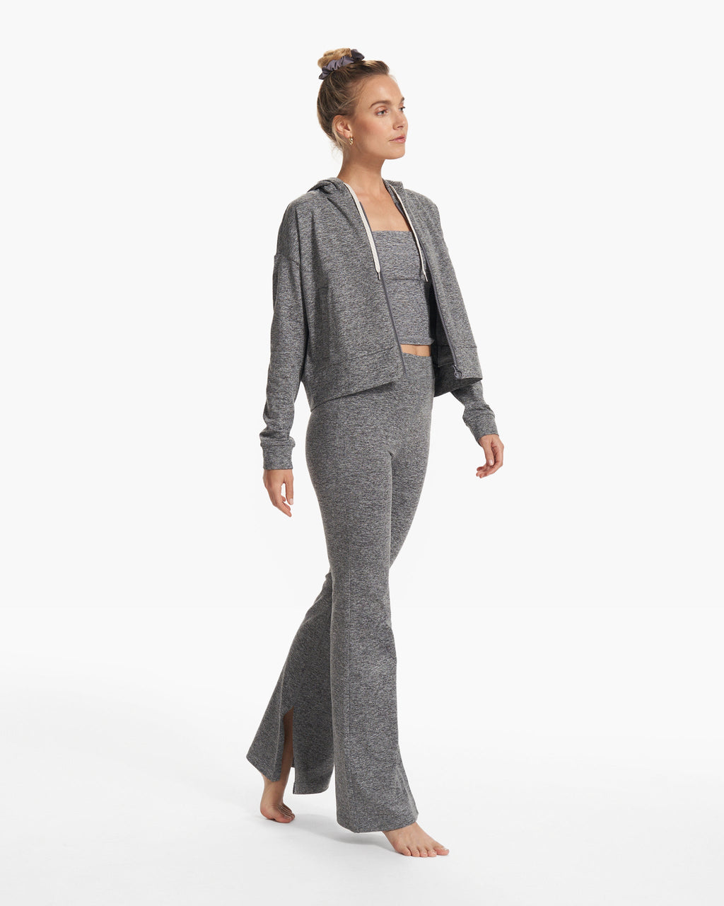 Granite High Waist Flare | Heather Grey