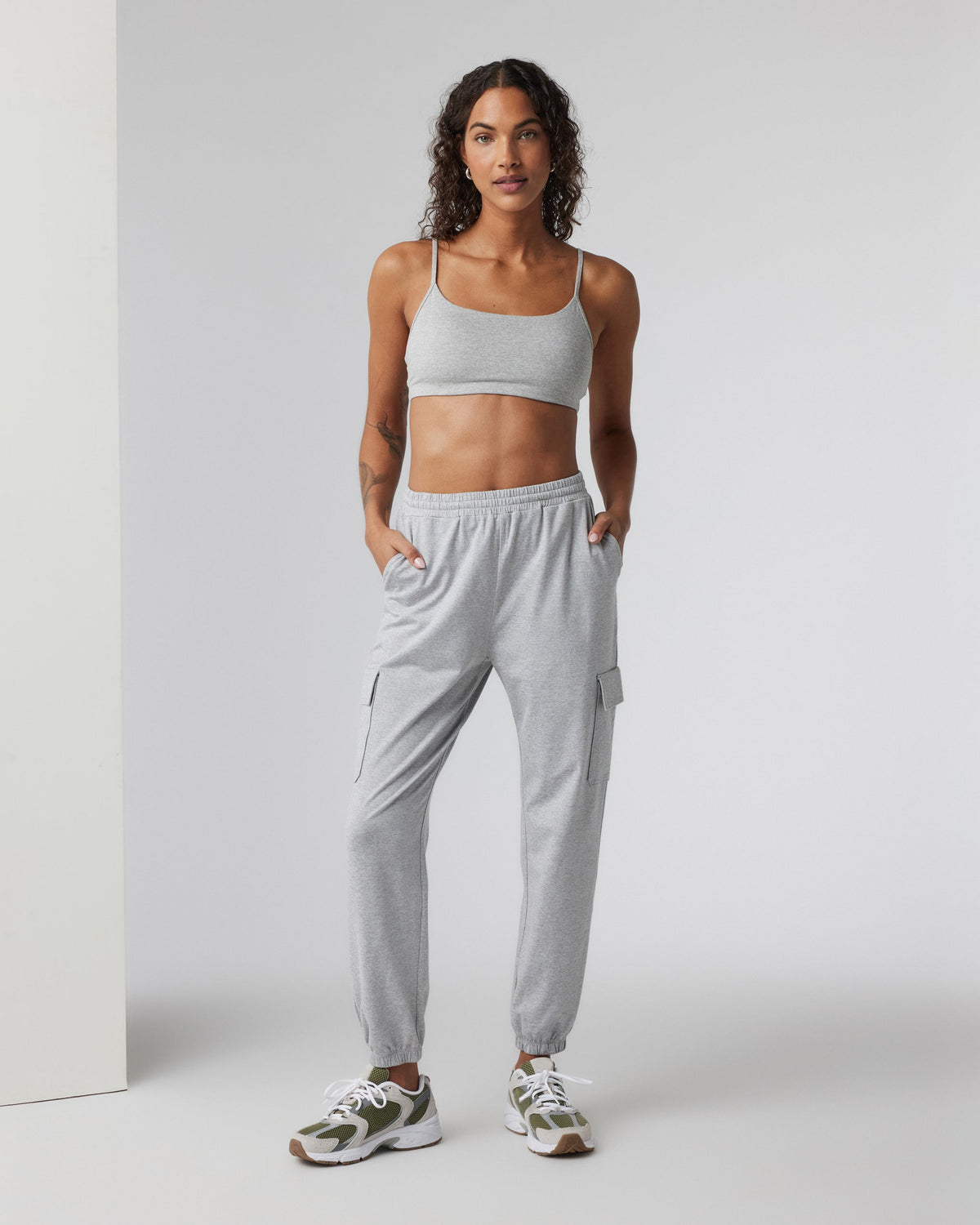 Boyfriend Cargo Sweatpant | Pale Grey Heather