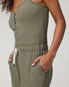 Pose Henley Jumpsuit | Dark Metal