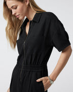 Short Sleeve Coastline Jumpsuit | Black