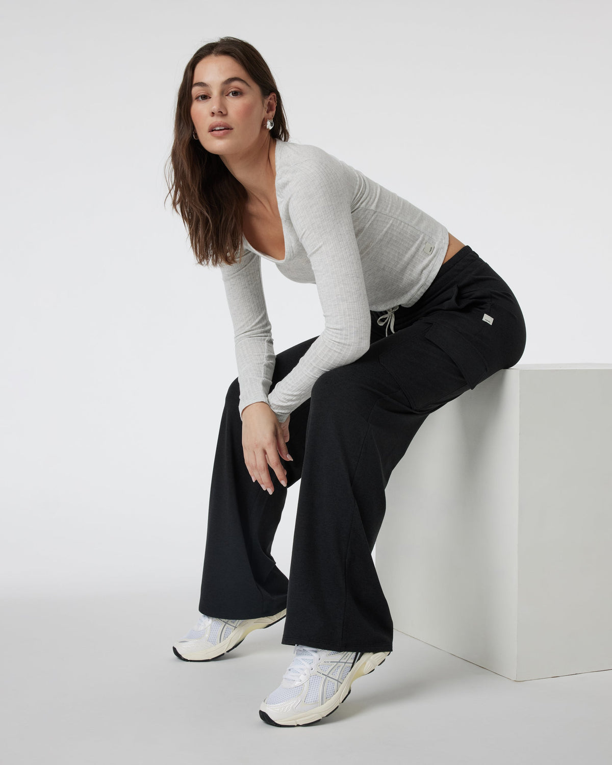 Halo Essential Cargo Wideleg | Black Heather