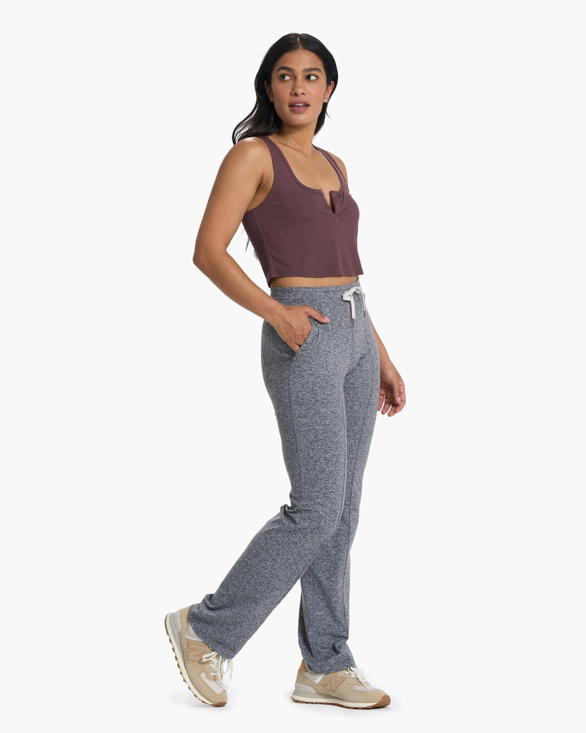 Halo Wide Leg Flare Pant | Heather Grey