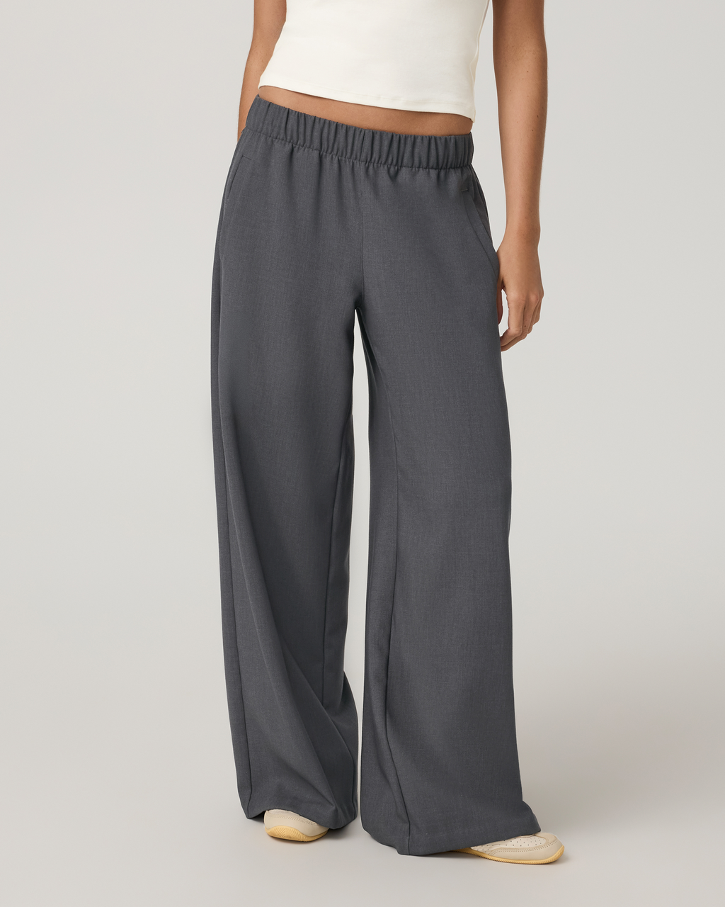 Sander Elastic Waist Trouser - Short | Charcoal Heather