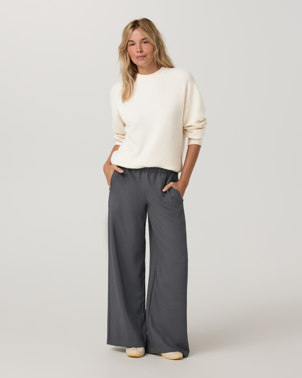 Sander Elastic Waist Trouser | Charcoal Heather