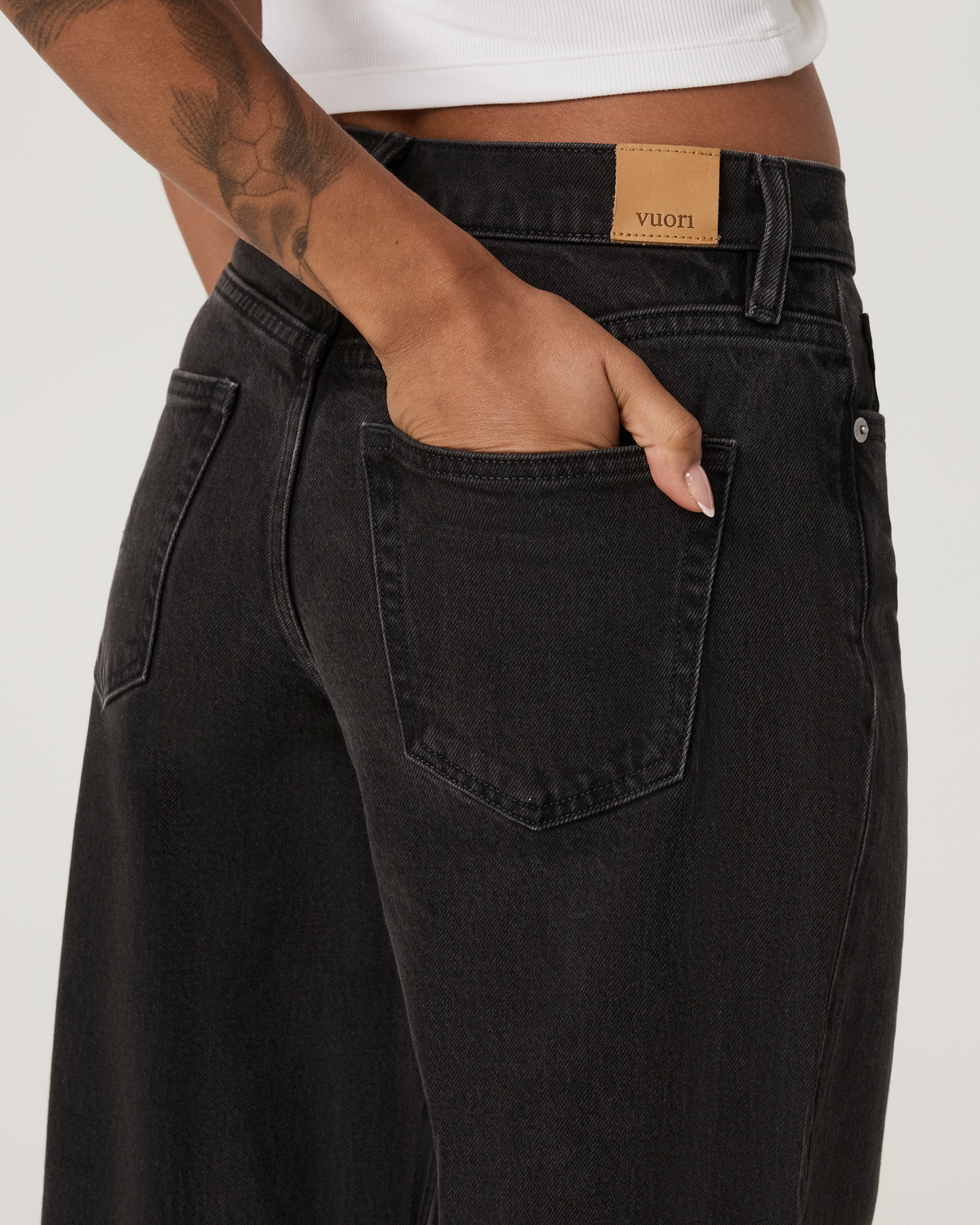 Womens Vuori Vintage Wideleg Jean | Black Wash Denim