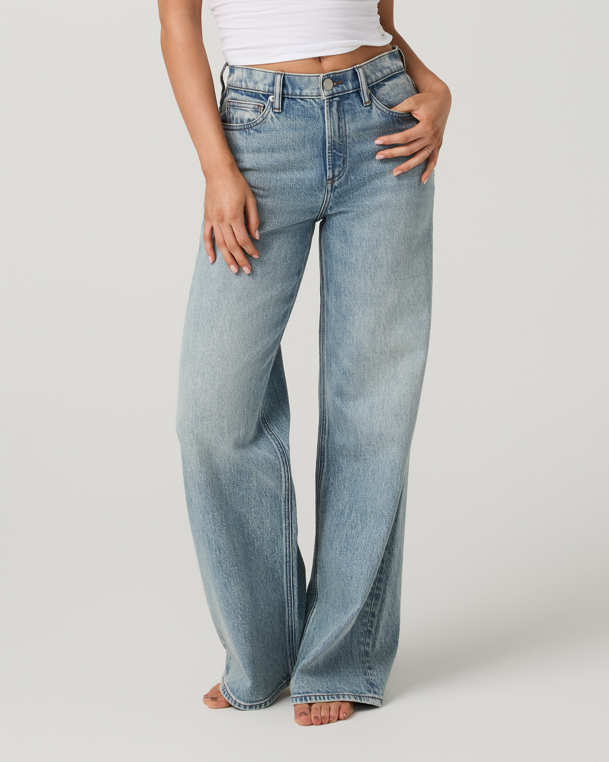 Womens Vuori Vintage Wideleg Jean | Light Wash Indigo Denim