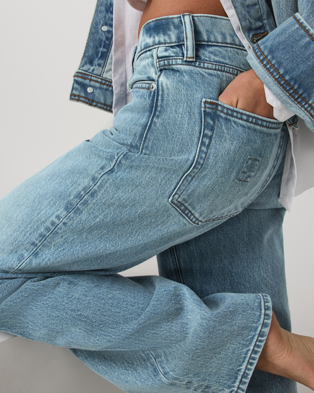 Womens Vuori Vintage Wideleg Jean | Light Wash Indigo Denim