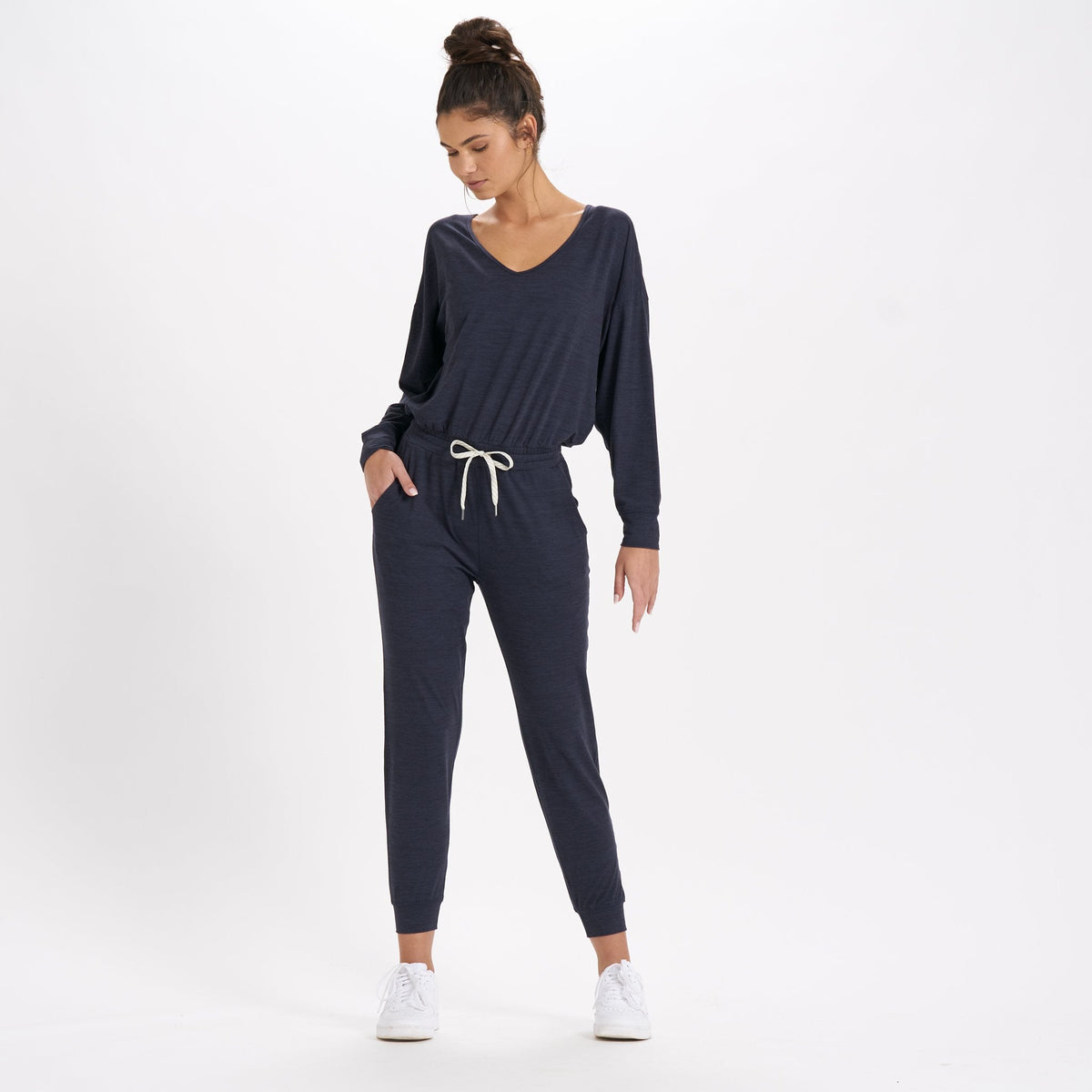 Long-Sleeve Lux Jumpsuit | Midnight Heather