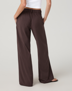 Villa Wideleg Trouser | French Roast Pinstripe