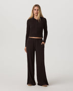 Waffle Wideleg Pant | Dark Java