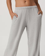 Waffle Wideleg Pant | Light Heather Grey