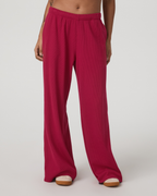 Waffle Wideleg Pant | Strawberry