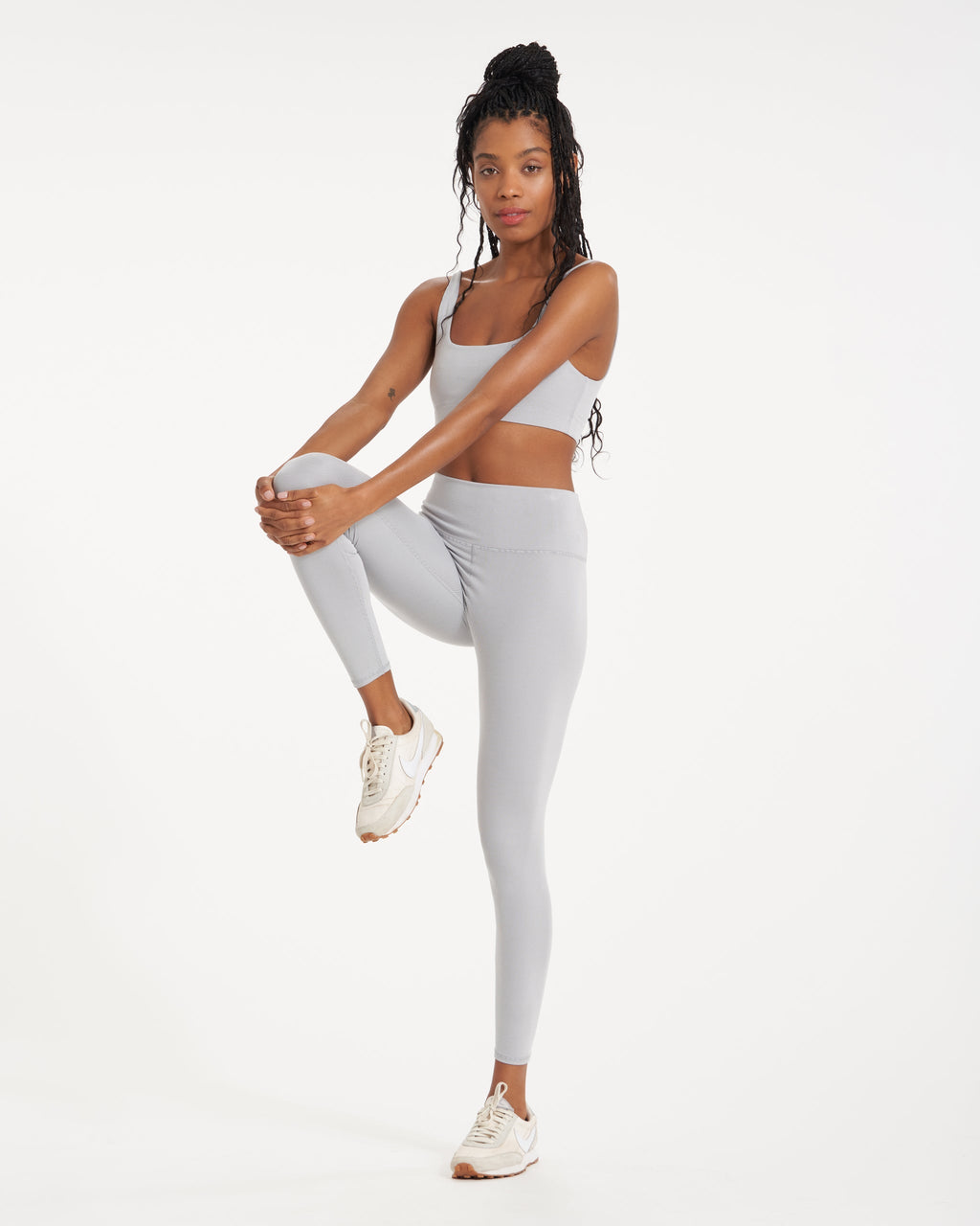 Lux Rib Studio Legging | Pale Grey Heather