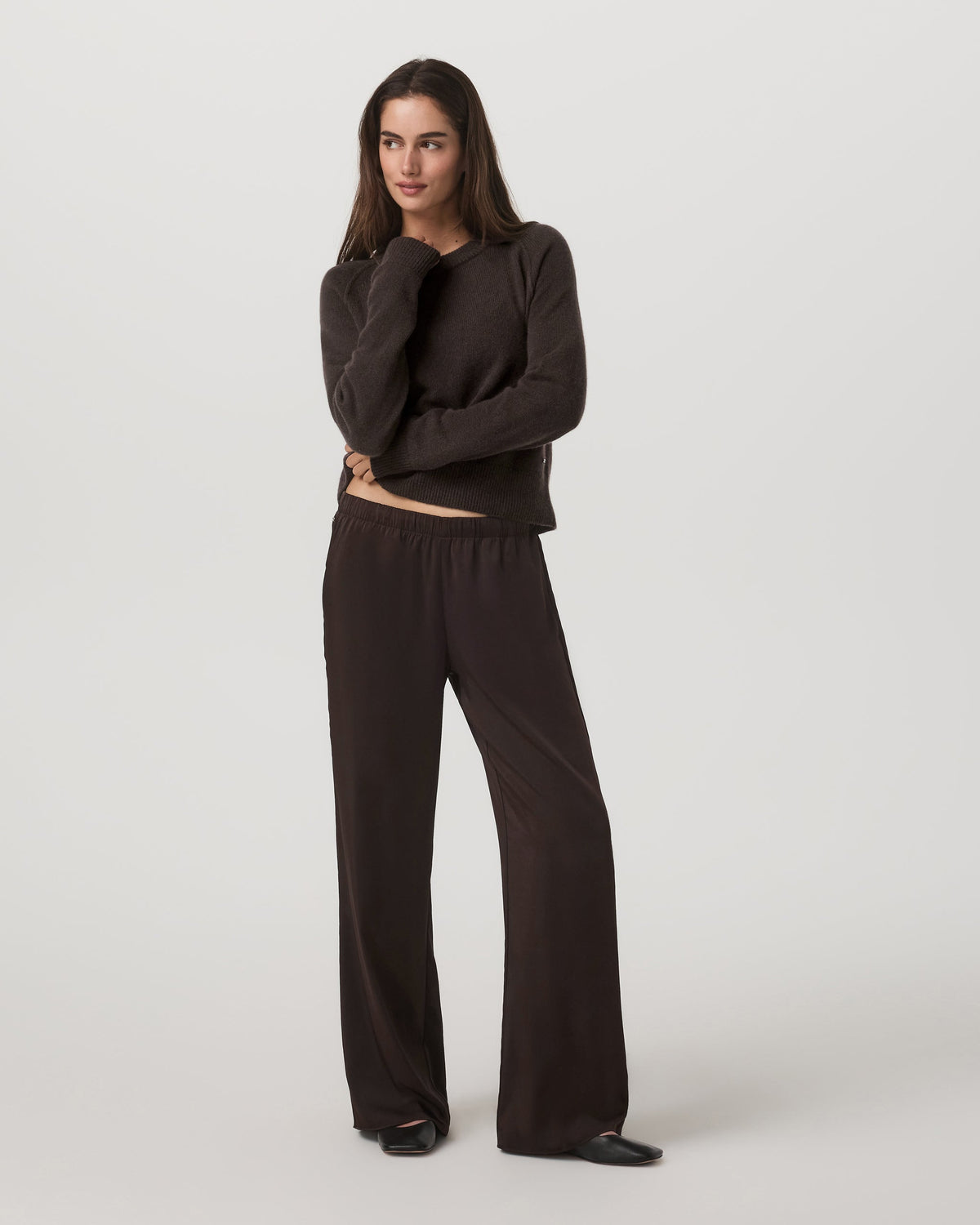 Nova Satin Wideleg Pant | Dark Java