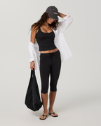 Halo Low Rise Crop Pant | Solid Black