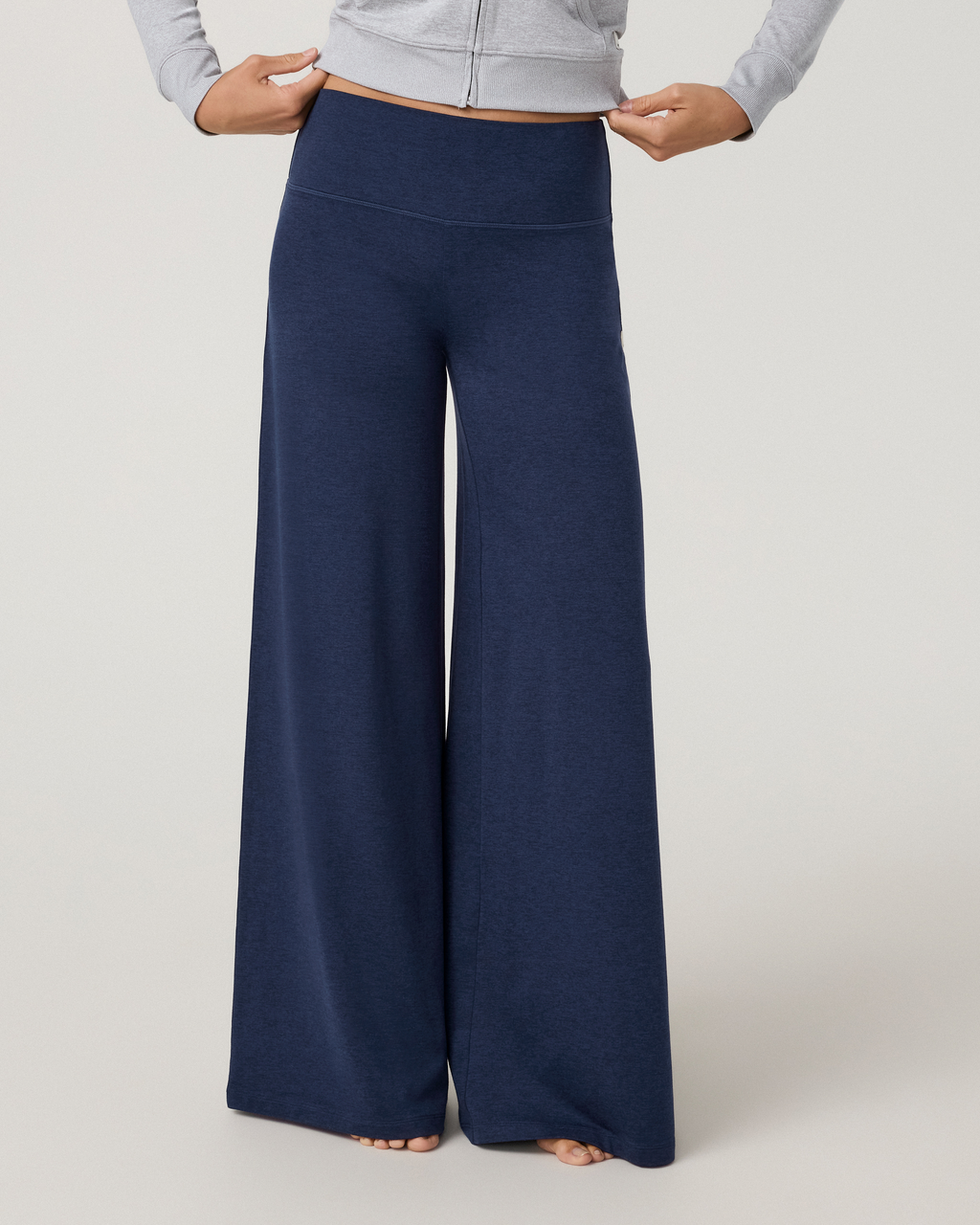 Halo Easy Wideleg Pant - Long | Blue Coast Heather