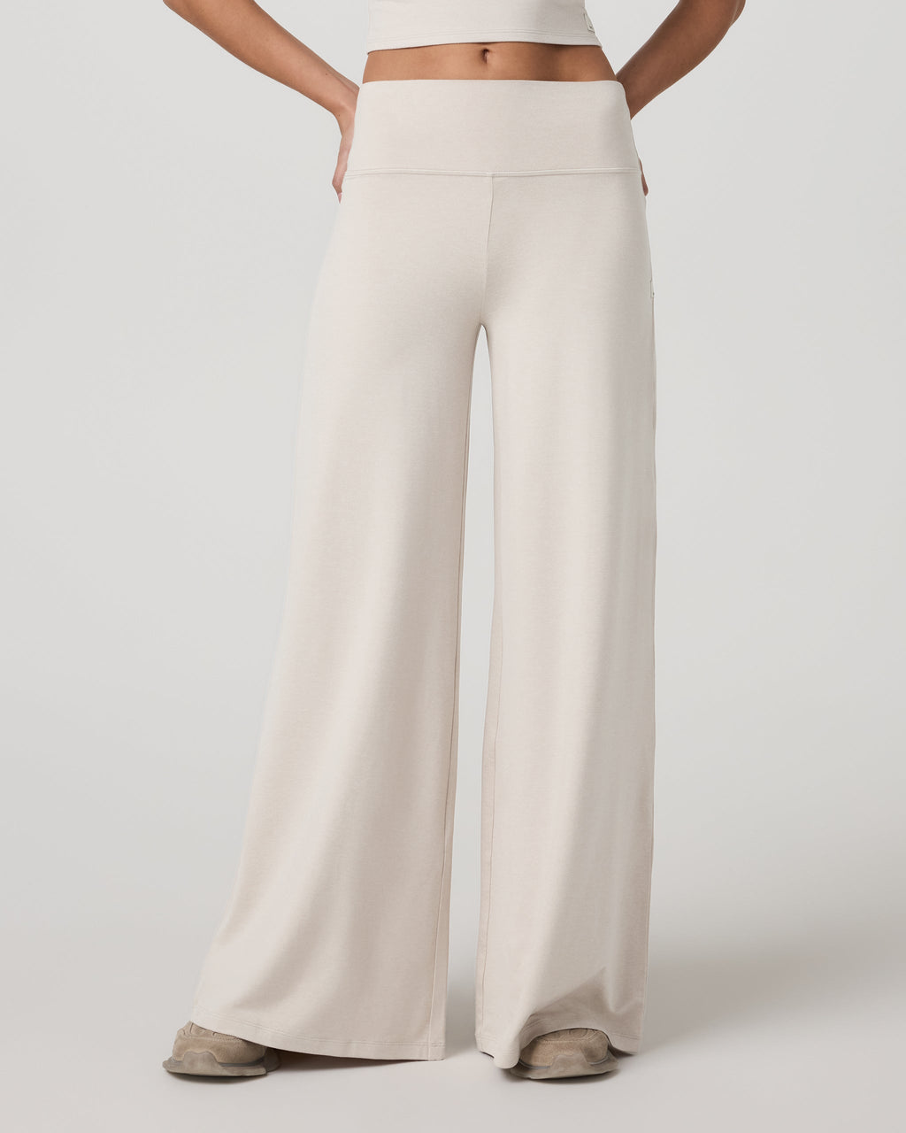 Halo Easy Wideleg Pant - Short | Ecru Heather