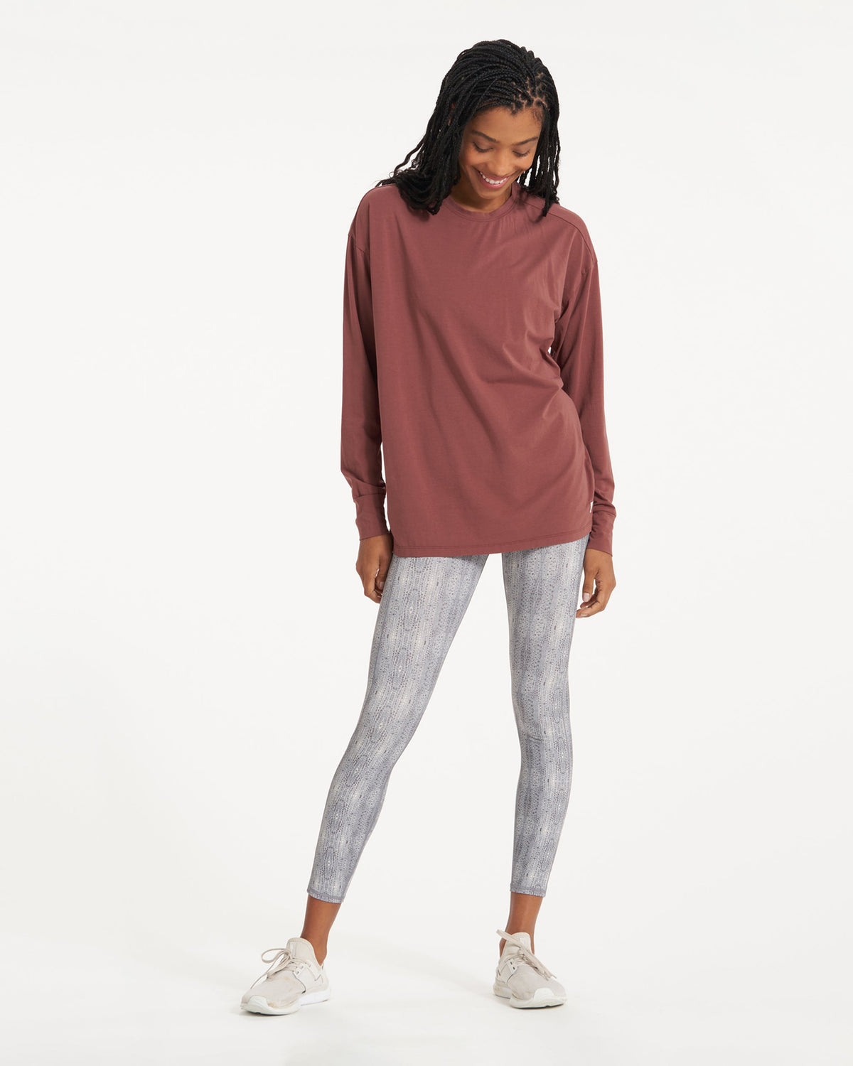 Long-Sleeve Feather Tee | Cedar