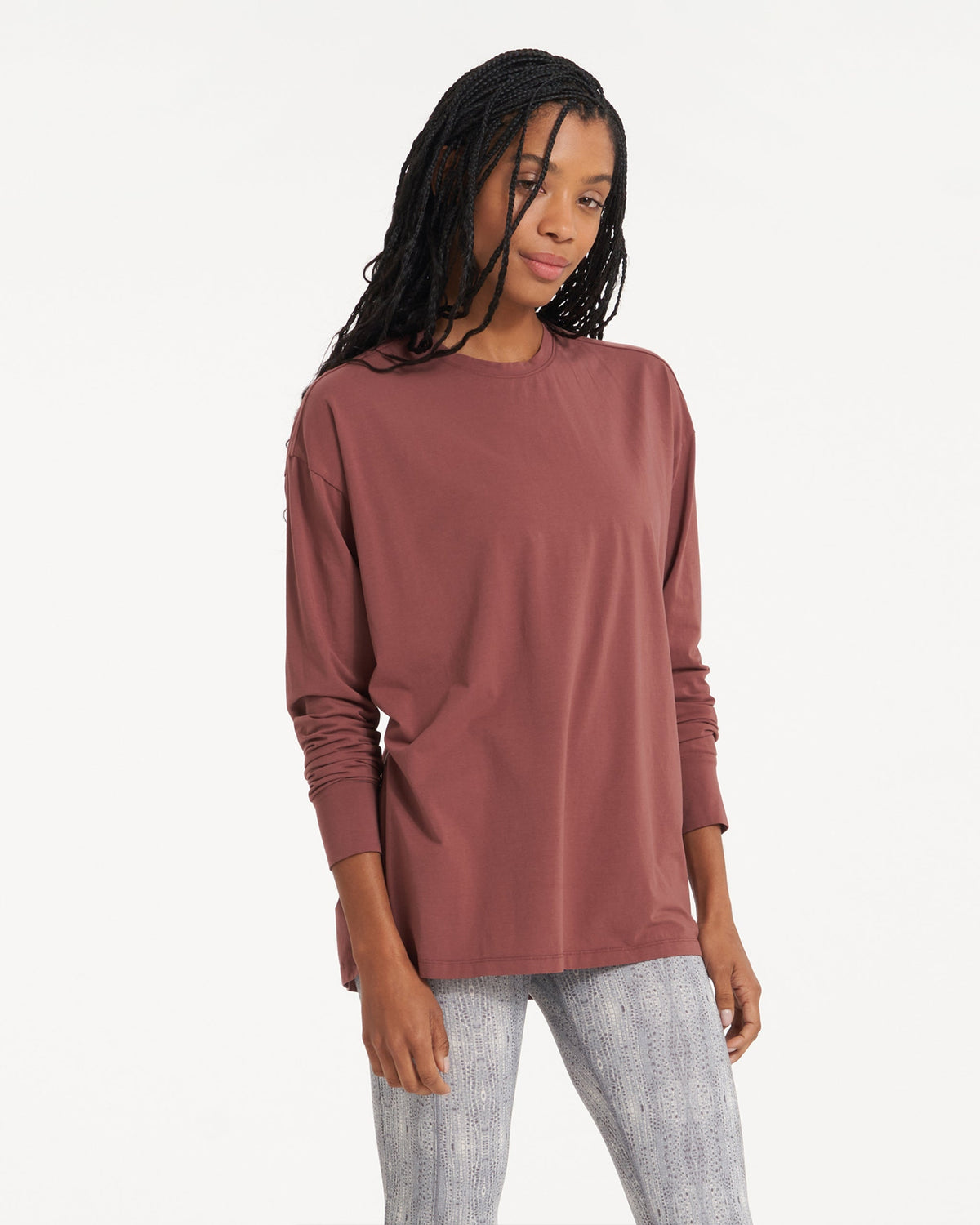 Long-Sleeve Feather Tee | Cedar
