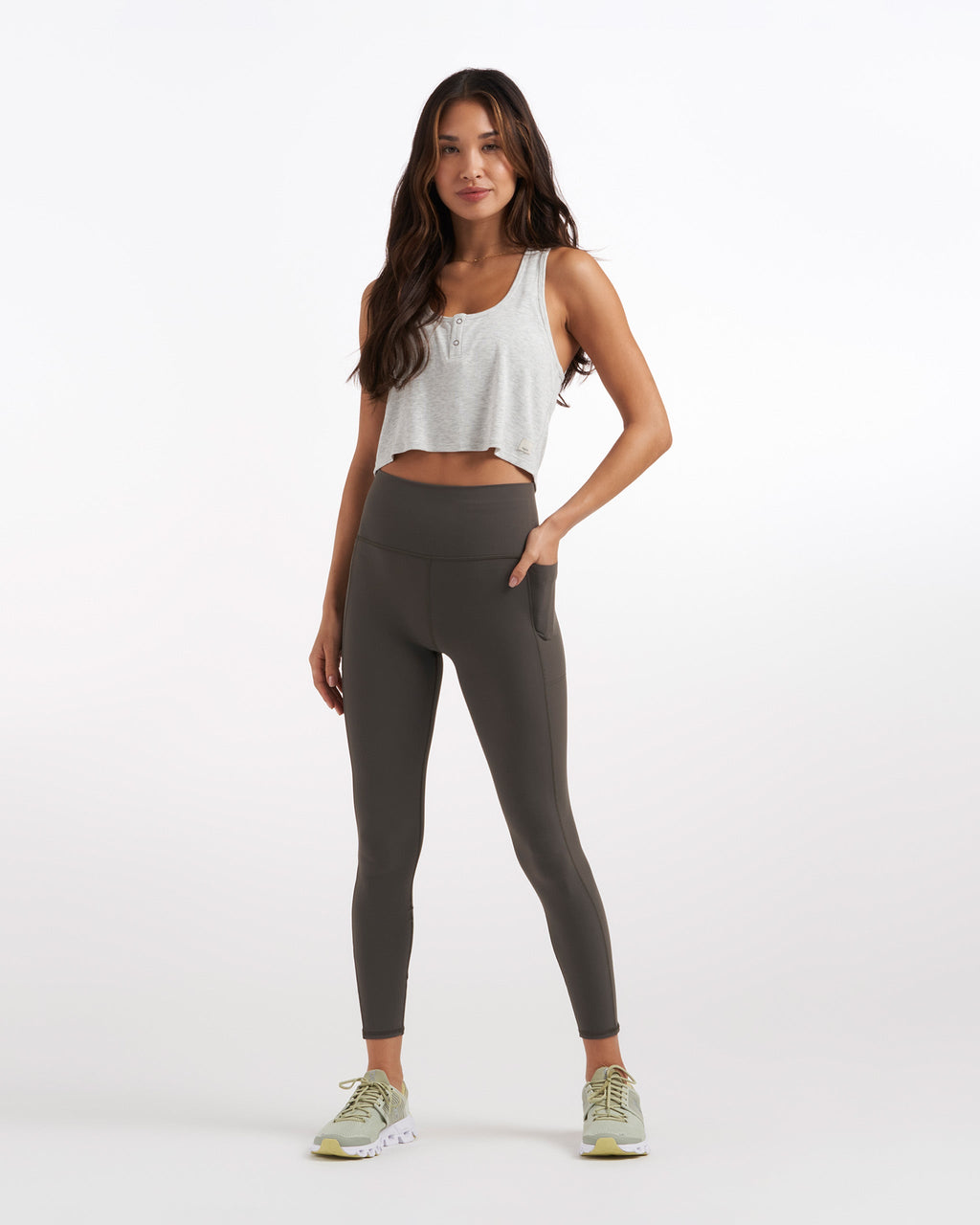 Cove Crop Tank | Light Heather Grey